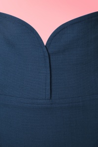 Collectif Clothing - Agarva Braces Bleistiftrock mit hoher Taille in Marineblau 4