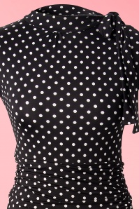 Retrolicious - Bridget bombshell-jurk met polkadots in zwart 5