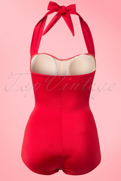 Classic Fifties One Piece Swimsuit in Red