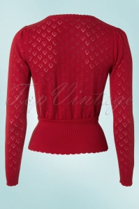 King Louie - 40s Wrap Heart Ajour Top in Red 4