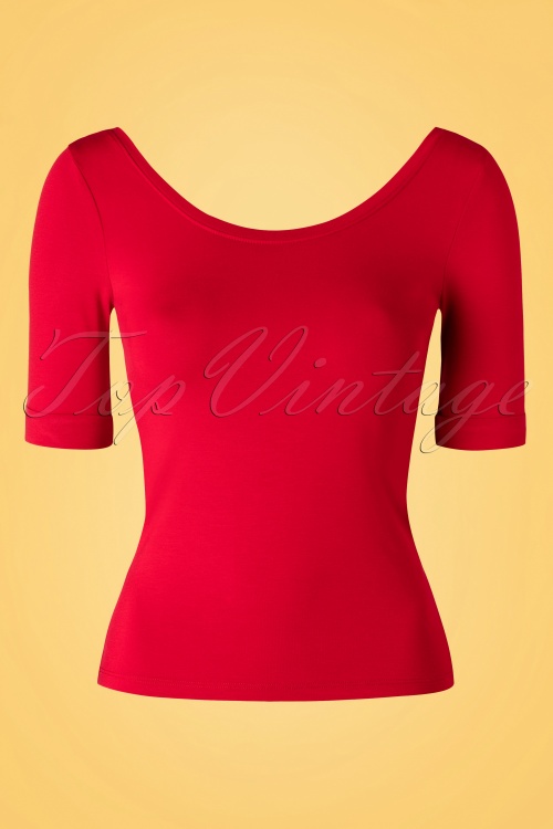 King Louie - 50s Ballerina Top in Red