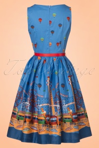 Lindy Bop - 50s Audrey Fairground Swing Dress in Blue 6