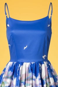 Lindy Bop - 50s Marlene France Swing Dress in Blue 3