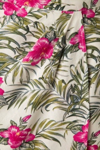 Collectif Clothing - Kala Tropical Hibiscus Sarong Skirt Années 50 en Ivoire 3