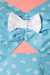 Collectif Clothing - Ariel Nautical Playsuit Années 50 en Bleu 3
