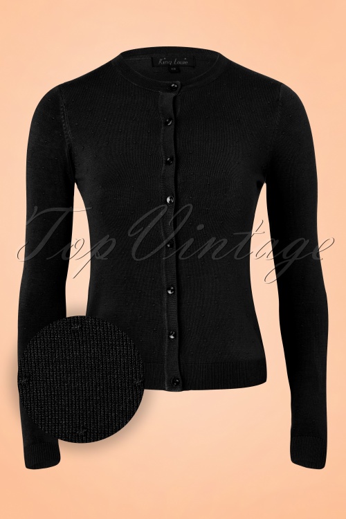 King Louie - 50s Marlene Droplet Cardigan in Black