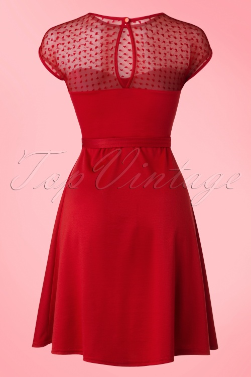 Steady Clothing - Madeline Hearts Only Swing Dress Années 50 en Rouge 3