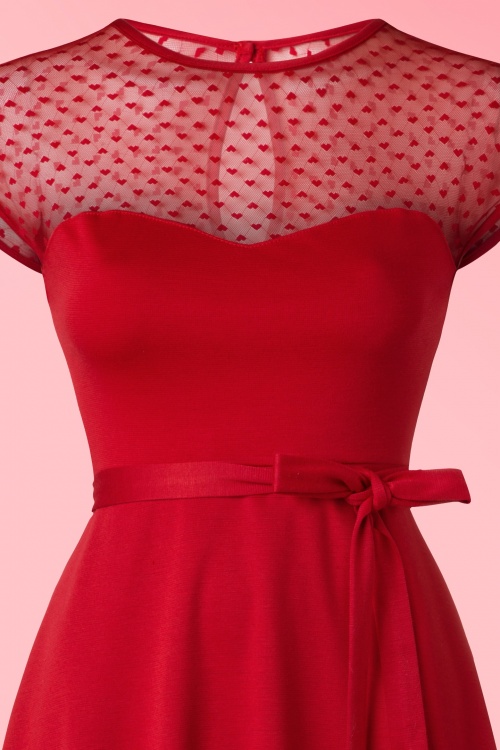 Steady Clothing - Madeline Hearts Only Swing Dress Années 50 en Rouge 4