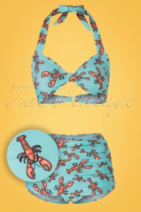 Esther Williams - 50s Classic Lobster Bikini in Blue 2