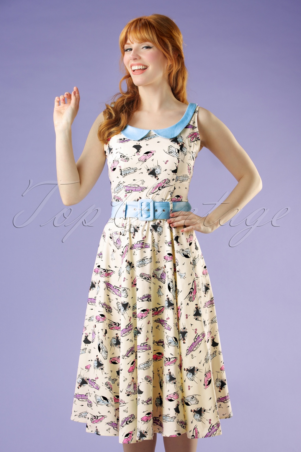 ivory 50s swing dress