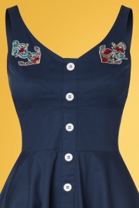 Bunny - Sela Swing Dress Années 50 en Bleu Marine 3