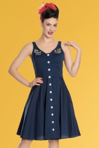 Bunny - Sela Swing Dress Années 50 en Bleu Marine 6