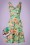 Vixen - Lizabeth Swing-Kleid mit Blumenmuster in Grün 2