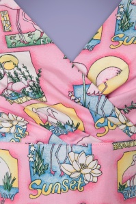 Bunny - Robe Années 50 Maxine Flamingo Swing Dress en Rose 4