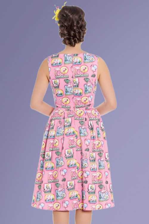 Bunny - Robe Années 50 Maxine Flamingo Swing Dress en Rose 7