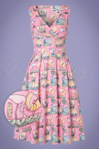Bunny - Robe Années 50 Maxine Flamingo Swing Dress en Rose 2