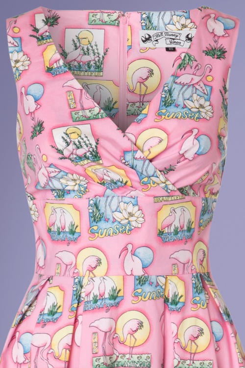 Bunny - Robe Années 50 Maxine Flamingo Swing Dress en Rose 3