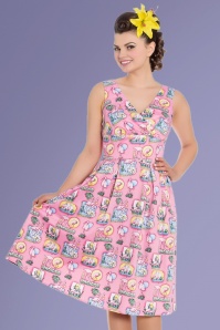 Bunny - 50s Maxine Flamingo Swing Dress in Pink 6