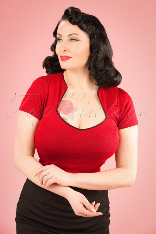 Steady Clothing - 50s Sophia Top in Red