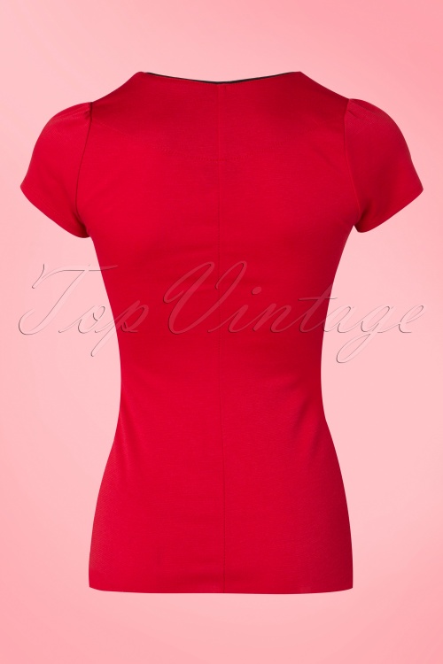 Steady Clothing - 50s Sophia Top in Red and Black 4