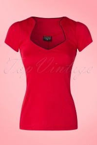 Steady Clothing - 50s Sophia Top in Red and Black 2