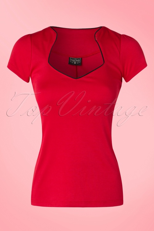 Steady Clothing - 50s Sophia Top in Red and Black 2