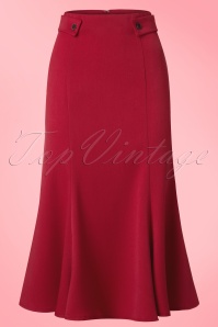 Banned Retro - 40s Personified Elegance Skirt in Red 2