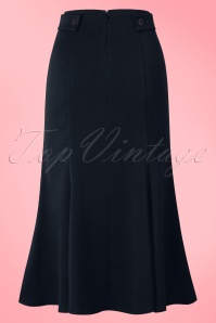 Banned Retro - 40s Personified Elegance Skirt in Navy 4