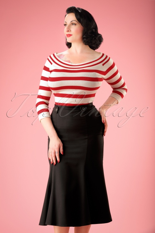 Banned Retro - 40s Personified Elegance Skirt in Black