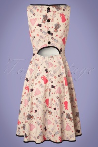 Vixen - 50s Jacqueline Paper Doll Swing Dress in Pink 6