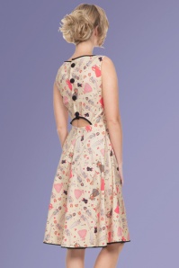 Vixen - 50s Jacqueline Paper Doll Swing Dress in Pink 8
