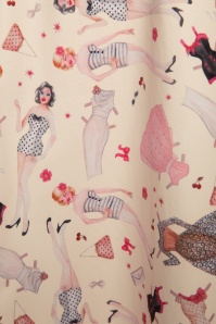 Vixen - Jacqueline Paper Doll Swingkleid in Pink 5