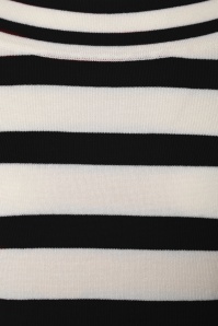 Banned Retro - 50s Ahoi Stripes Top in Black and White 3