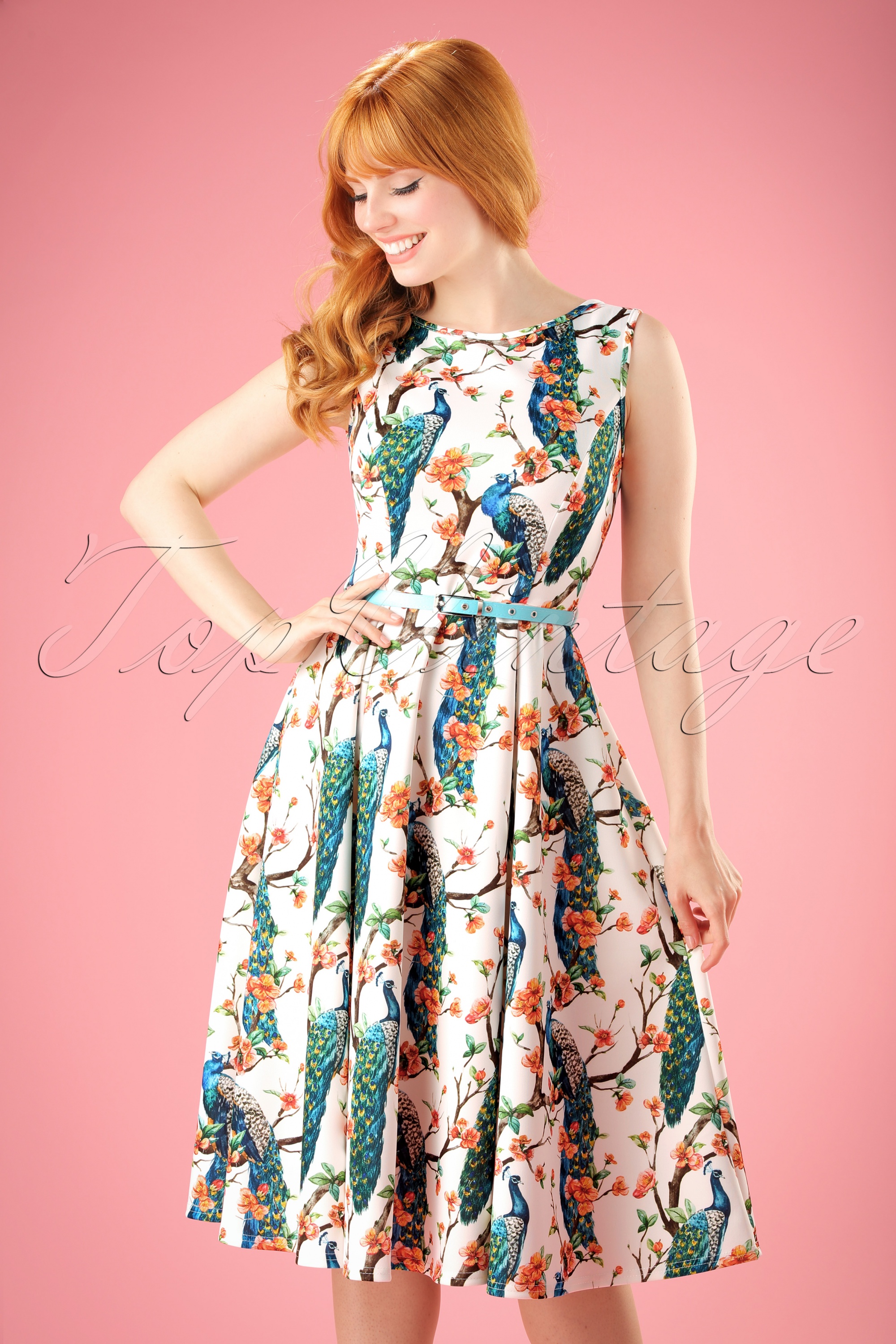 Ivory 50s swing dress best sale