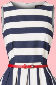 Dolly and Dotty - 50s Annie Stripes Swing Dress in Navy and White 4