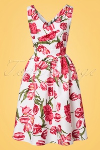 Dolly and Dotty - May Florales Swing-Kleid in Weiß 2