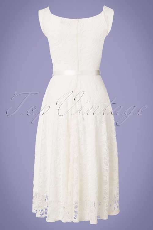 Vintage Chic for Topvintage - Lucia Lace Swing-Kleid in Elfenbein 5