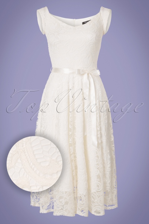 Vintage Chic for Topvintage - 50s Lucia Lace Swing Dress in Ivory 2