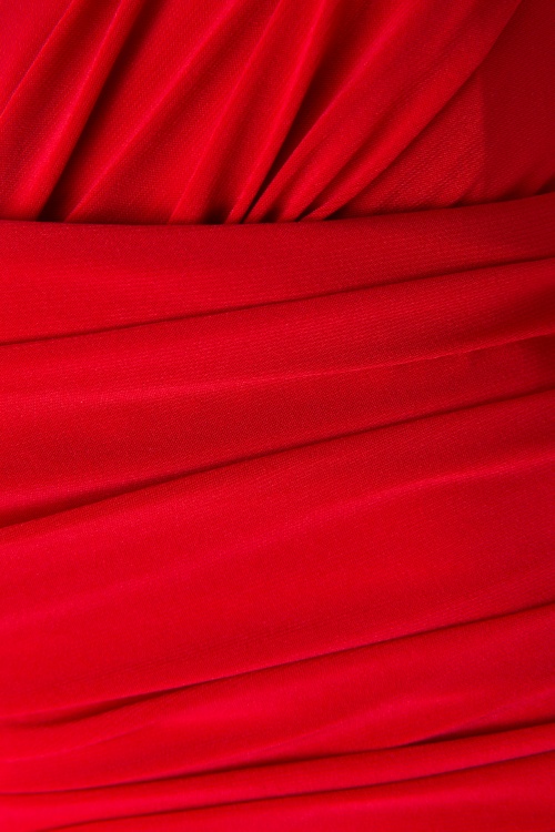 Pinup Couture - Monica Dress de Laura Byrnes Black Label Années 50 en Jersey Rouge Mat 12