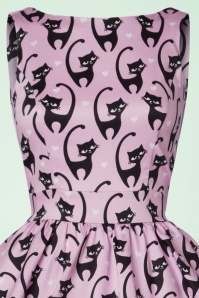 Lady V by Lady Vintage - Tea Fantastic Cats-jurk in roze 3