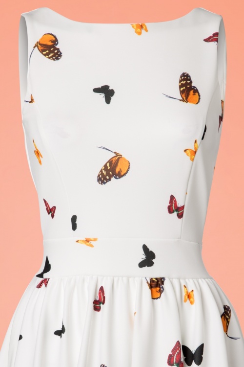 Lady V by Lady Vintage - 50s Tea Butterfly Swing Dress in Ivory 4