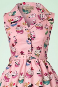 Lindy Bop - 50s Matilda Cupcakes Swing Dress in Pink 4