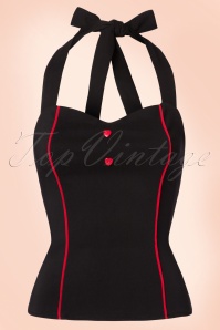 Collectif Clothing - 50s Roxanne Sweetheart Halter Top in Black 2