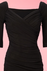 Pinup Couture - Monica Dress de Laura Byrnes Black Label Années 50 en Jersey Noir Mat 12
