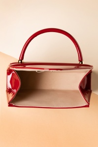 La Parisienne - 60s Lillian Lacquer Flap Bag in Red 4
