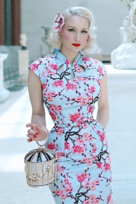 Collectif Clothing - Caterina Polka swing jurk in roze