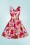 Dolly and Dotty - 50s Petal Pink and Red Flowers Swing Dress in White 6