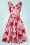 Dolly and Dotty - 50s Petal Pink and Red Flowers Swing Dress in White 2