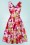 Dolly and Dotty - Petal Pink and Red Flowers Swing Dress Années 50 en Blanc 5