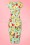 Vintage Chic for Topvintage - Laila Floral Pleated Pencil Dress Années 50 en Menthe 2